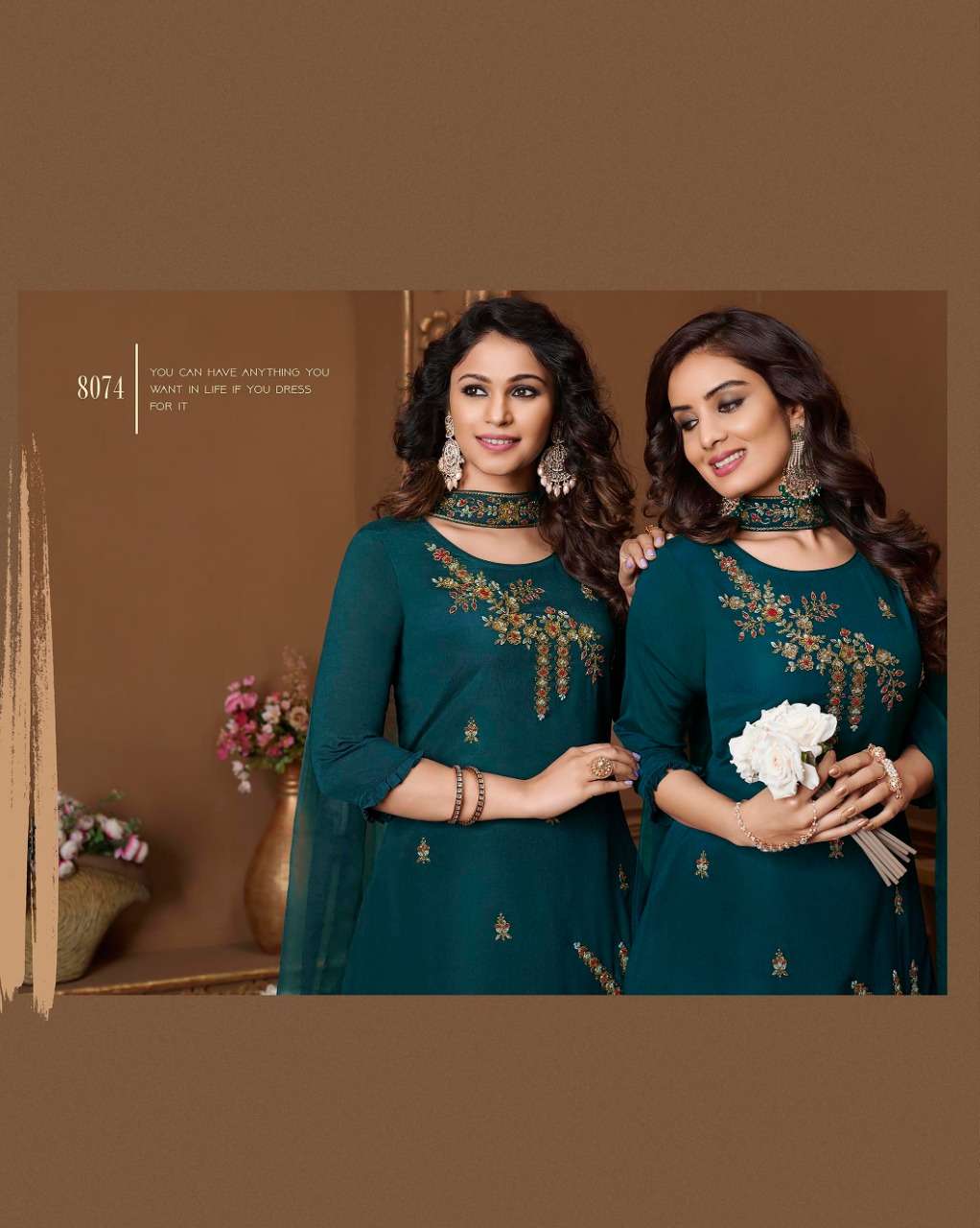 Lily & Lali-Glorious-Handwork-Chinnon-Kurti-Gharara-Organza-Dupatta-8074-C1